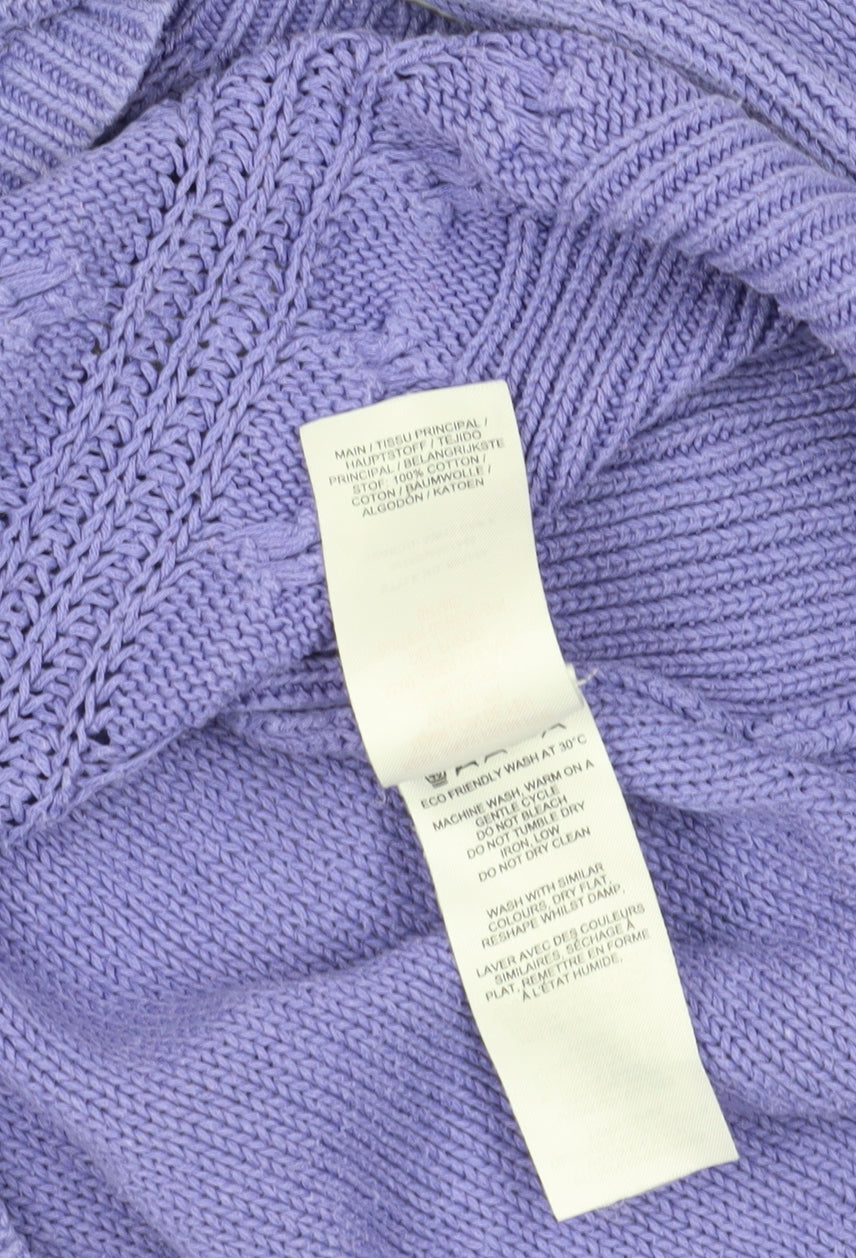 Dash Purple Cable-Knit High Neck Jumper Size 18