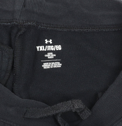 Under Armour Boys' Black Sweat Shorts XL, Relaxed Fit