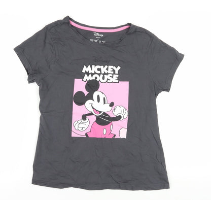 Disney Mickey Mouse Black T-Shirt, Size S, Casual Women’s Top