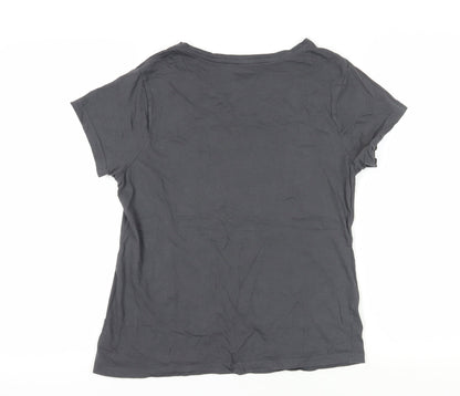 Disney Mickey Mouse Black T-Shirt, Size S, Casual Women’s Top