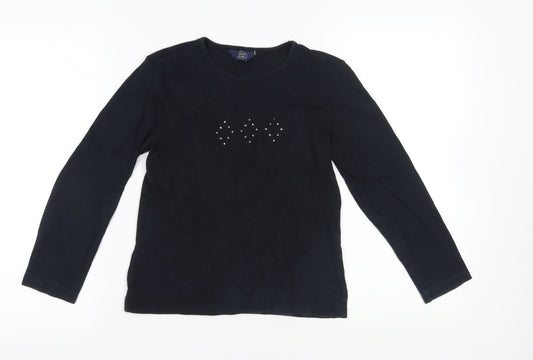 Womens UK Size 12 Casual Club Black Basic T-Shirt