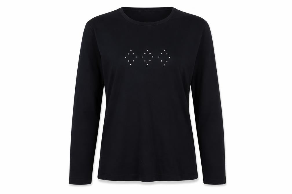 Womens UK Size 12 Casual Club Black Basic T-Shirt