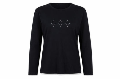 Womens UK Size 12 Casual Club Black Basic T-Shirt