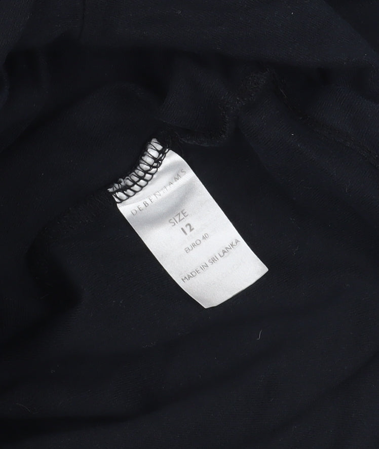 Womens UK Size 12 Casual Club Black Basic T-Shirt
