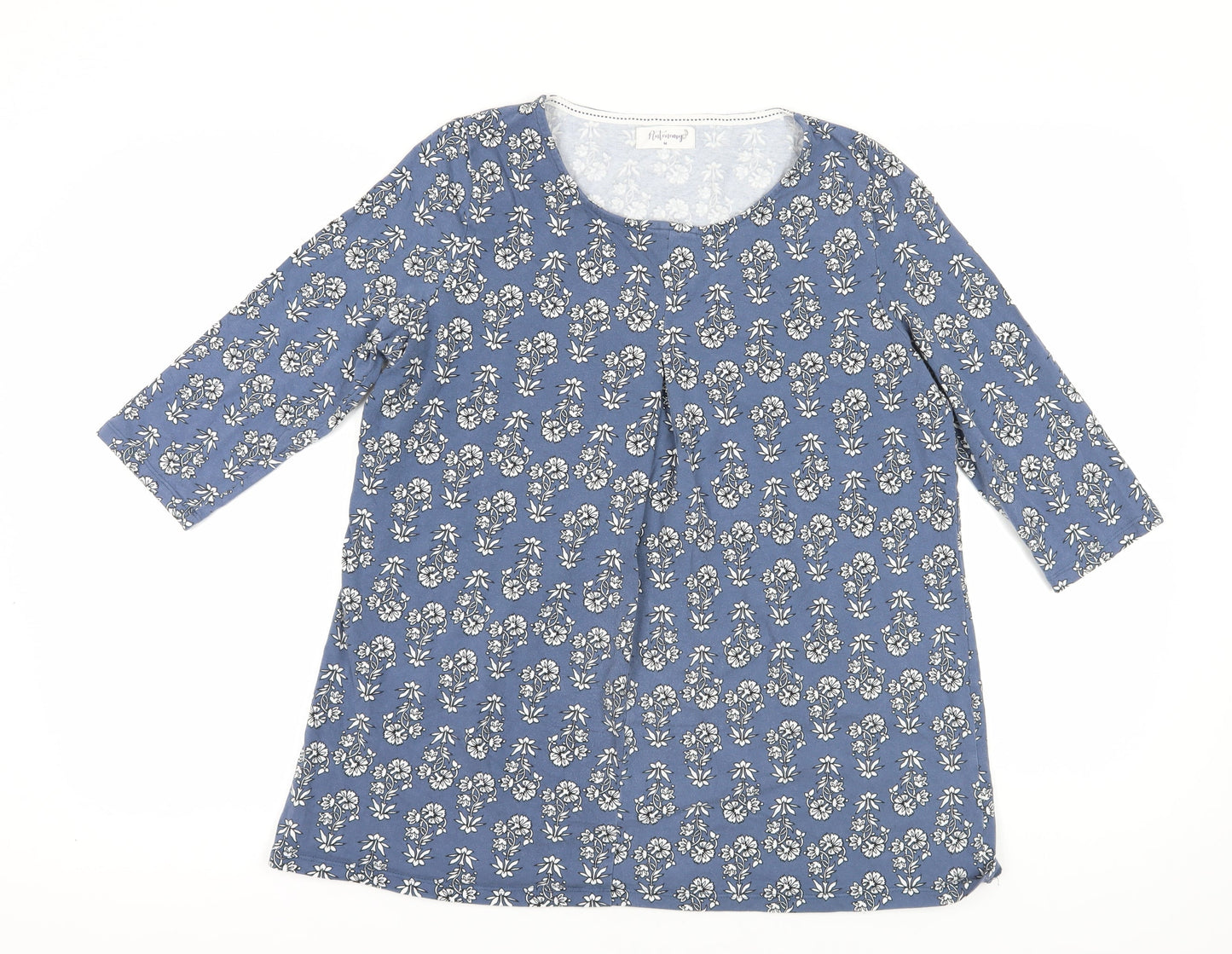 Autonomy Blue Floral 3/4 Sleeve Tunic M