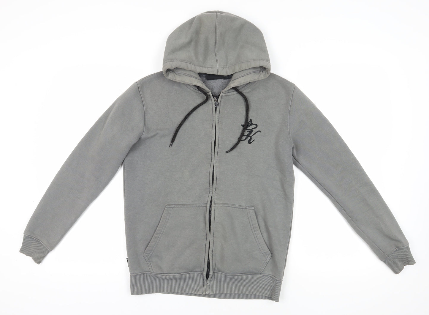 Mens UK Size S Gym King Grey Full Zip Hoodie