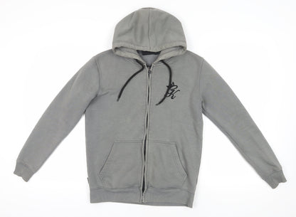 Mens UK Size S Gym King Grey Full Zip Hoodie