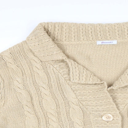 Damart Womens Beige Collared Acrylic Cardigan Jumper Size 14