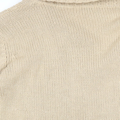 Damart Womens Beige Collared Acrylic Cardigan Jumper Size 14