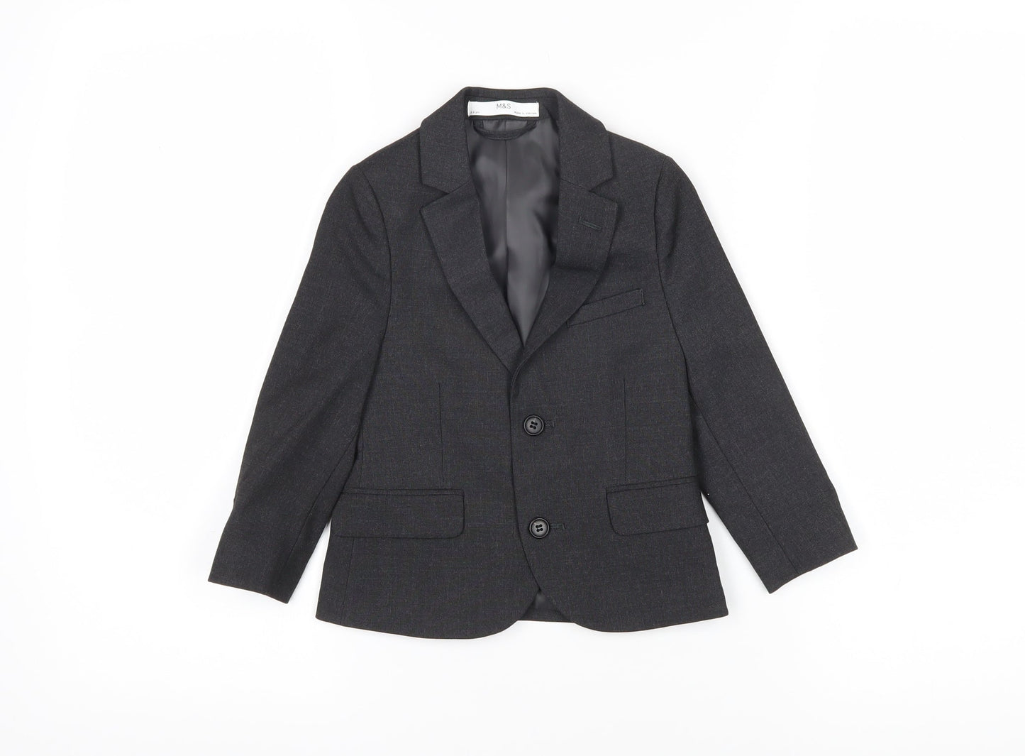 Marks and Spencer Boys Grey Ikat Jacket Blazer Size 2-3 Years Button