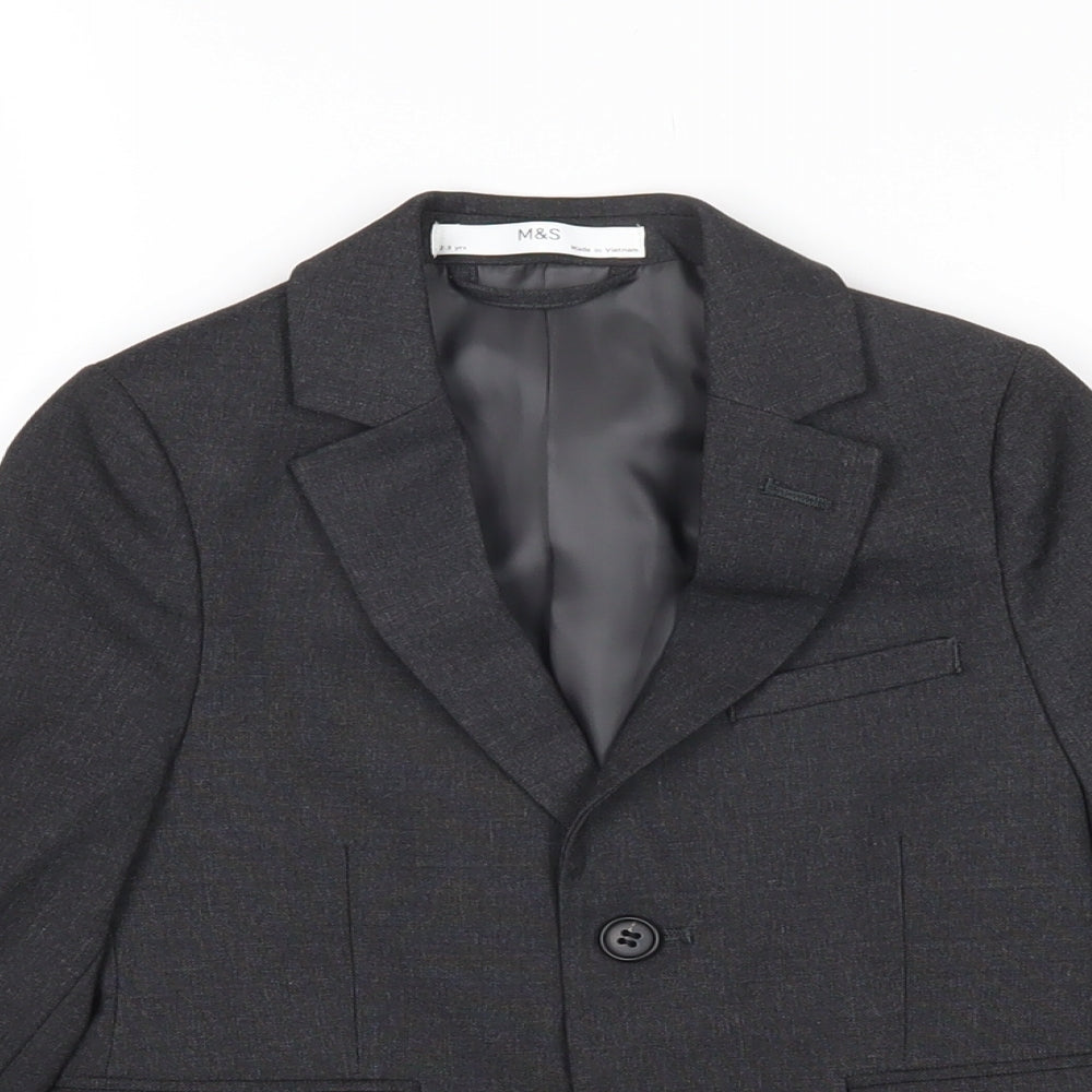 Marks and Spencer Boys Grey Ikat Jacket Blazer Size 2-3 Years Button