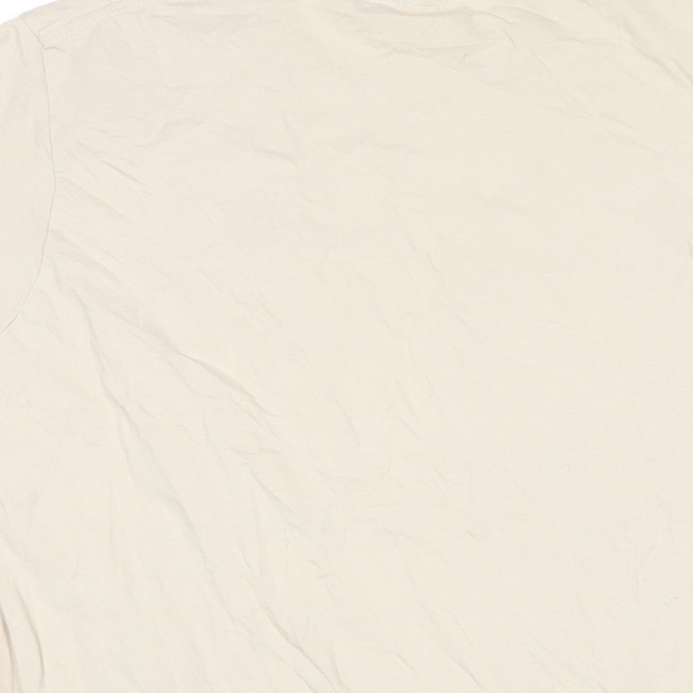 Bombay bicycle club Womens Beige 100% Cotton Basic T-Shirt Size 2XL Round Neck - Bombay Bicycle Club