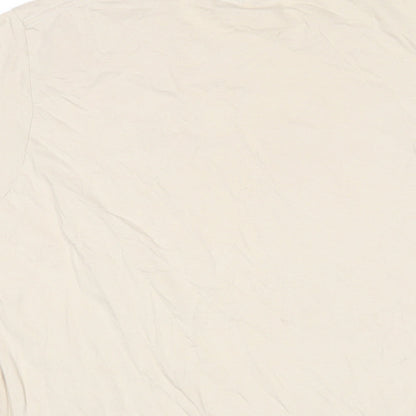 Bombay bicycle club Womens Beige 100% Cotton Basic T-Shirt Size 2XL Round Neck - Bombay Bicycle Club