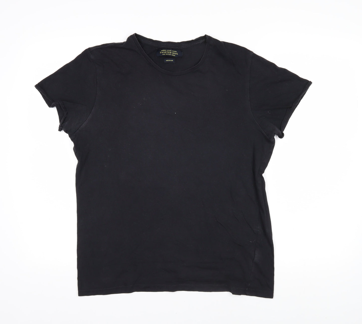 Womens UK Size M Twisted Soul Black Basic T-Shirt