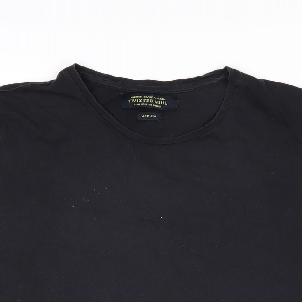 Womens UK Size M Twisted Soul Black Basic T-Shirt