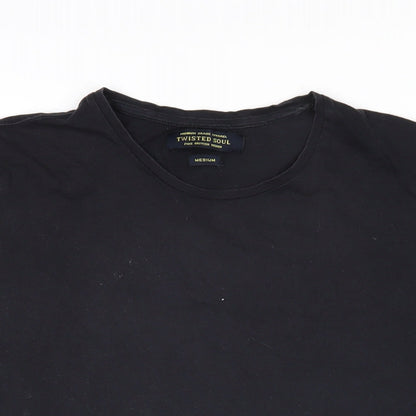 Womens UK Size M Twisted Soul Black Basic T-Shirt