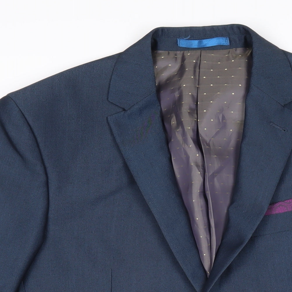 Mens UK Size 38 Greenwoods Regular Blue Suit Jacket