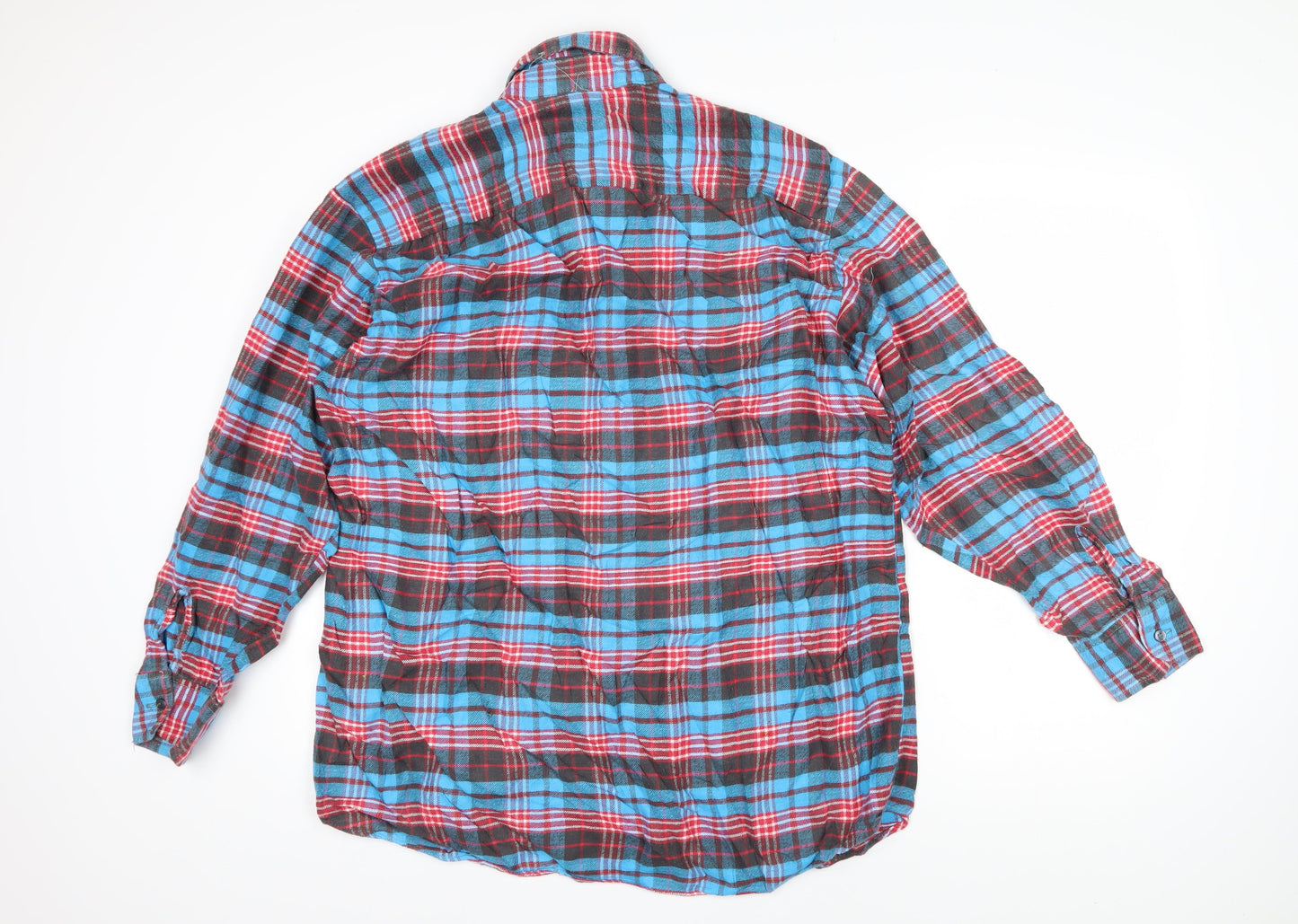 Loving Youth Mens Multicoloured Check Cotton Blend Button-Up Size L Collared Button