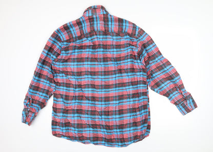 Loving Youth Mens Multicoloured Check Cotton Blend Button-Up Size L Collared Button