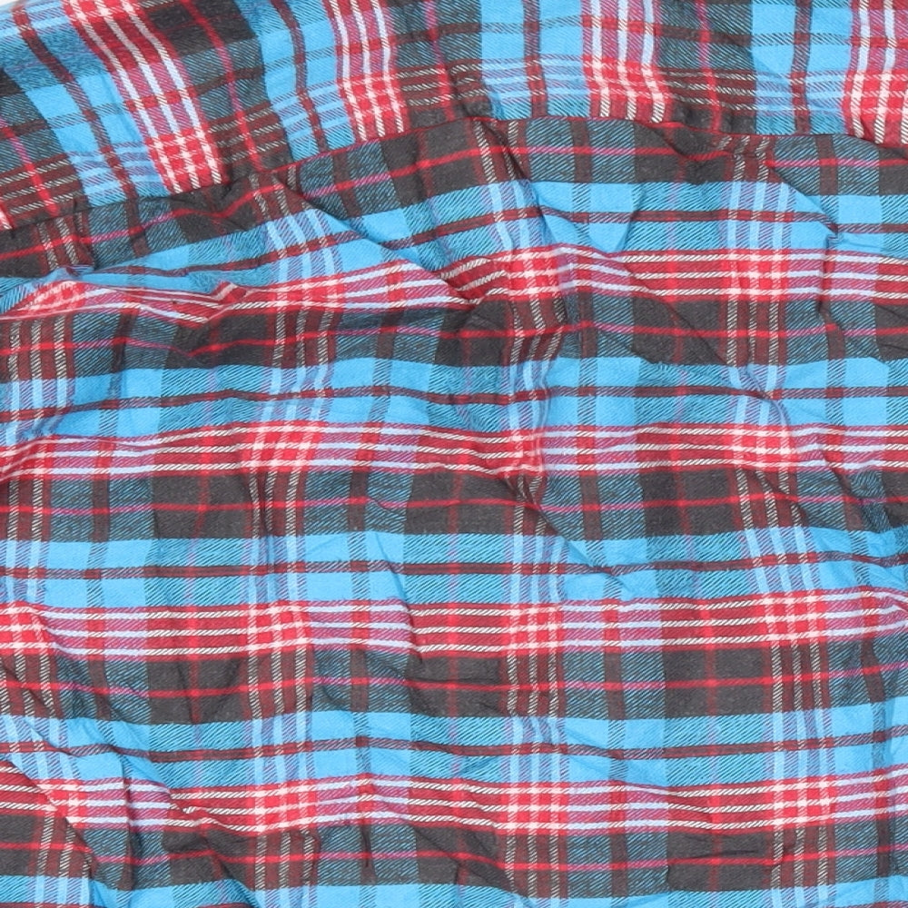 Loving Youth Mens Multicoloured Check Cotton Blend Button-Up Size L Collared Button