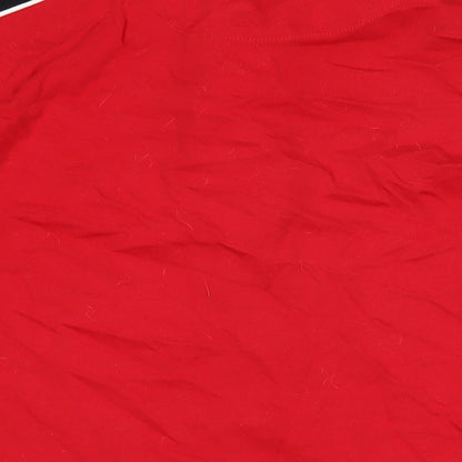 Welsh Rugby Mens Red Cotton Polo Size L Collared Button - Welsh rugby