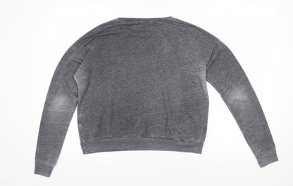 Womens UK Size L Pull&Bear Grey Pullover Sweatshirt