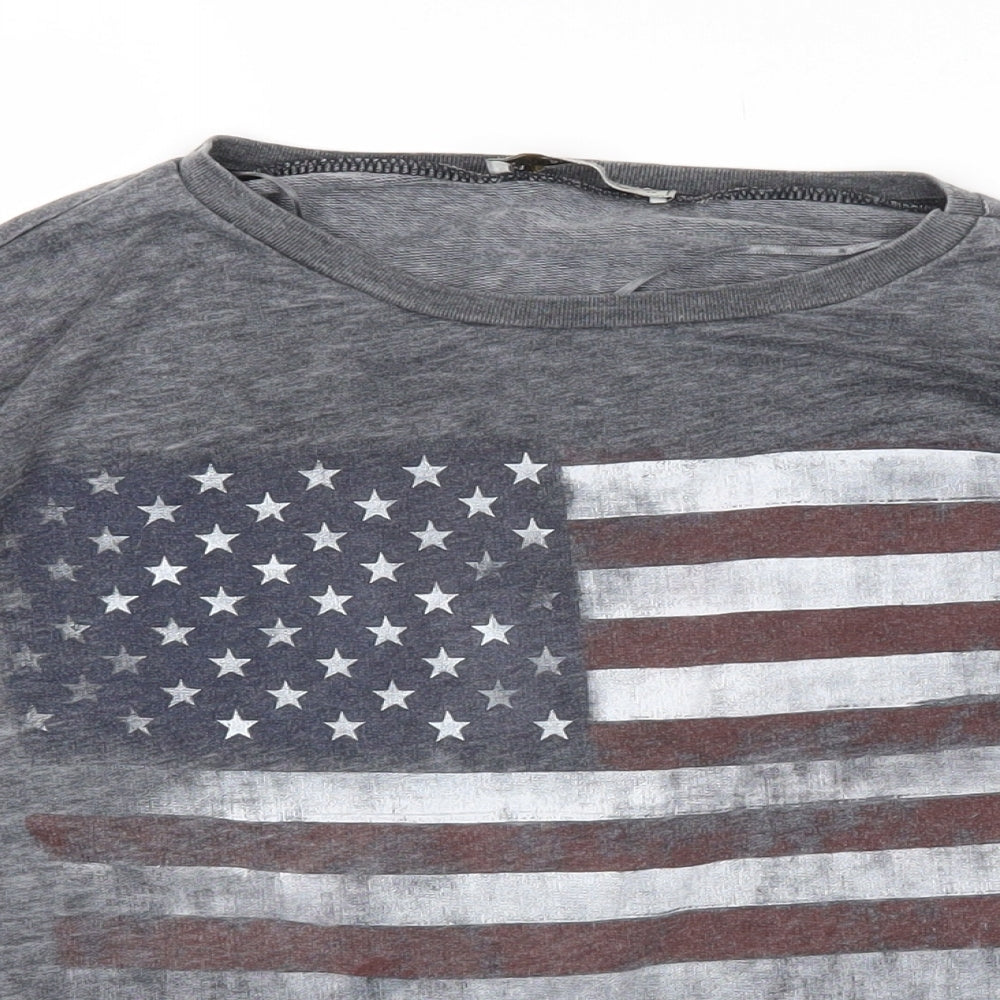 Womens UK Size L Pull&Bear Grey Pullover Sweatshirt