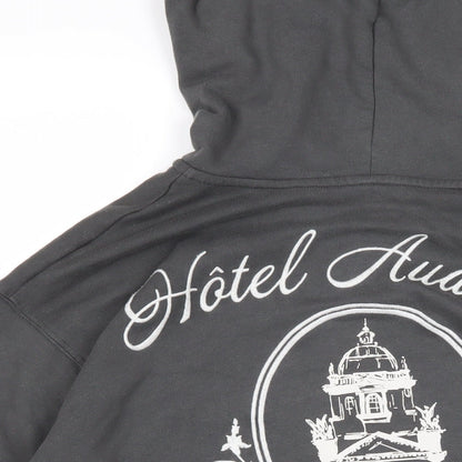 Hollister Womens Grey Houndstooth Polyester Full Zip Hoodie Size L Zip - Hotel Audubon de Paris France 1987