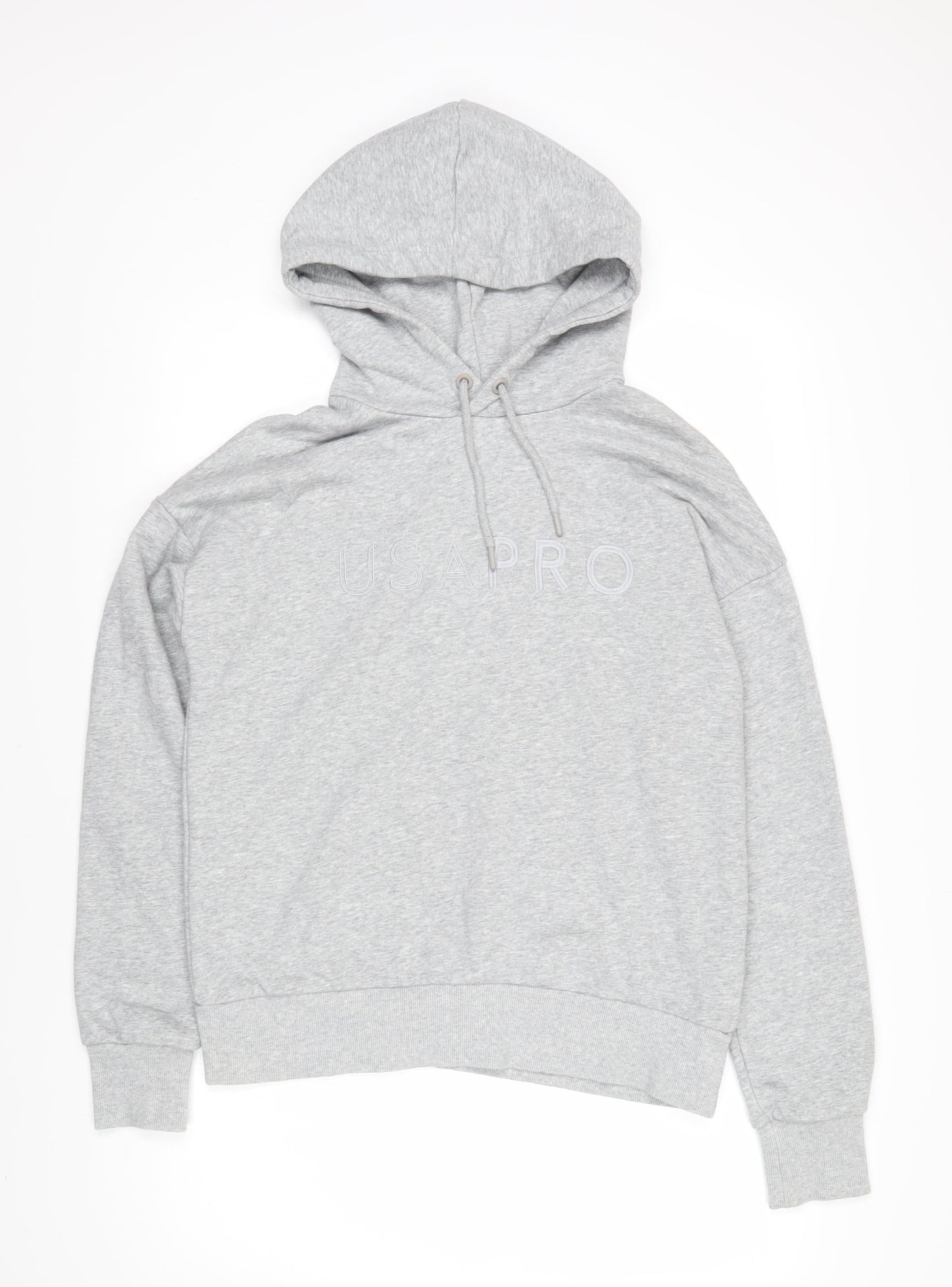 USA Pro Womens Grey Polyester Pullover Hoodie Size 14 Pullover