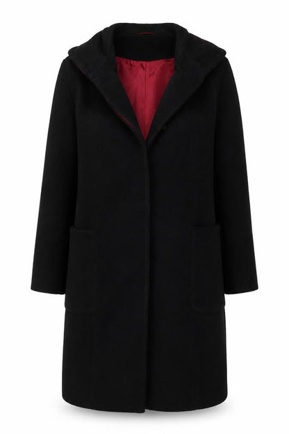 Womens UK Size 10 Oasis Black Overcoat