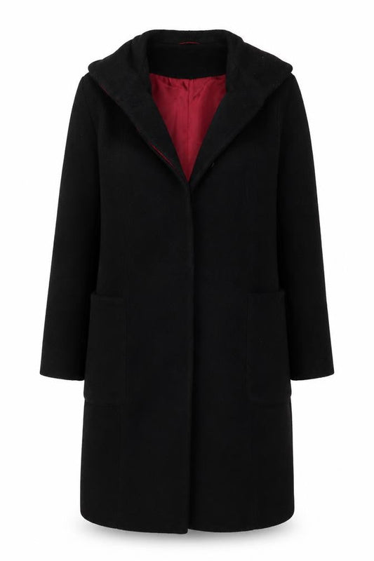 Womens UK Size 10 Oasis Black Overcoat