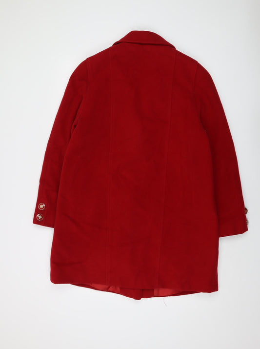 Womens UK Size 12 Kesta Red Overcoat