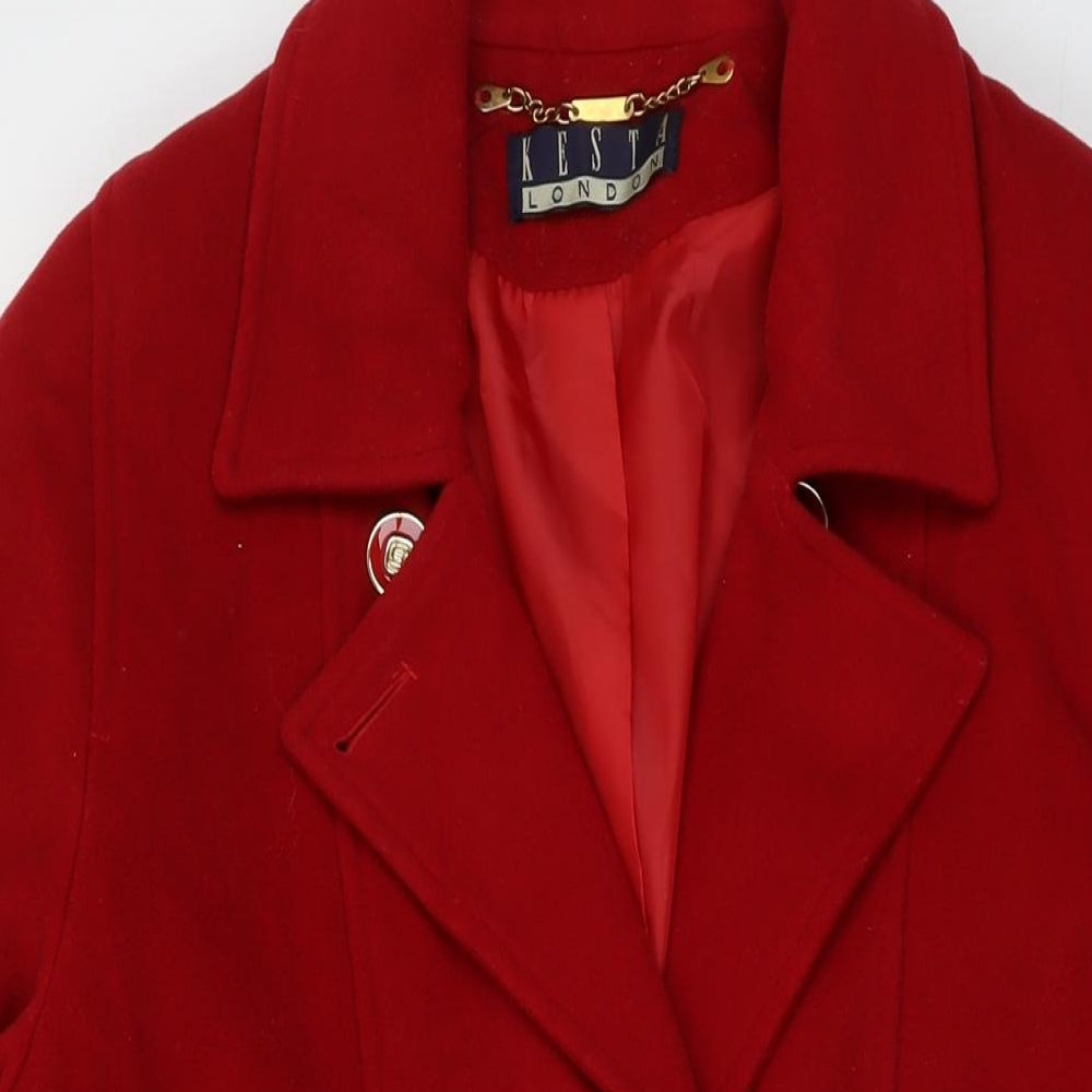 Womens UK Size 12 Kesta Red Overcoat