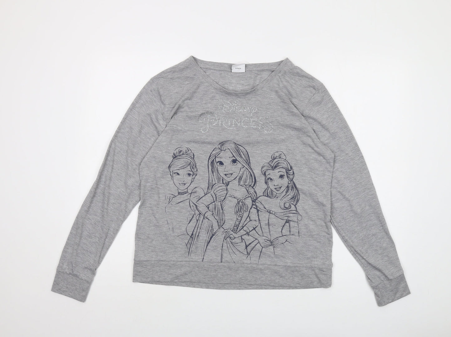 Womens UK Size M Disney Grey Basic T-Shirt