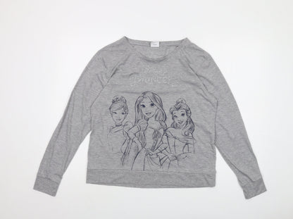 Womens UK Size M Disney Grey Basic T-Shirt