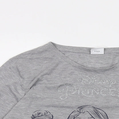 Womens UK Size M Disney Grey Basic T-Shirt