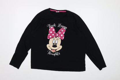 Womens UK Size L Disney Black Basic T-Shirt