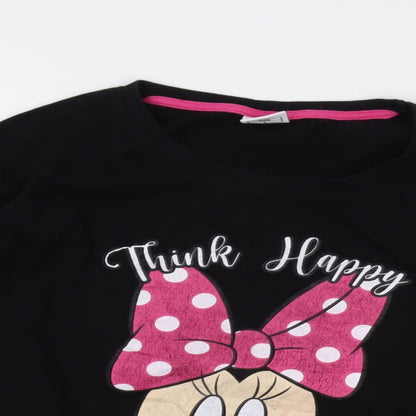 Womens UK Size L Disney Black Basic T-Shirt
