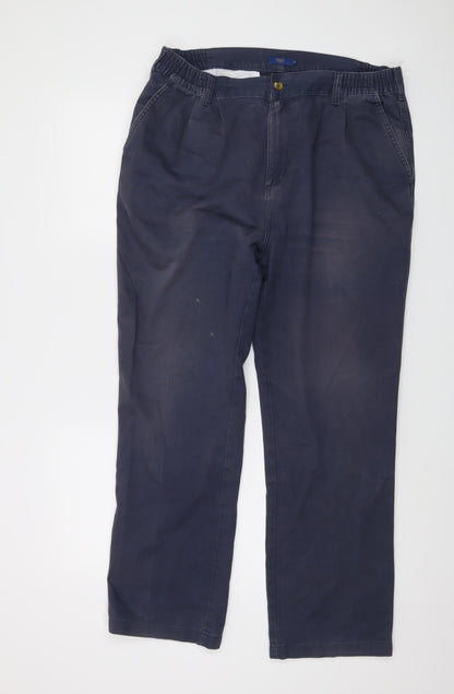 Mens UK Size 36 in Cotton Traders Regular Fit  Blue Trousers