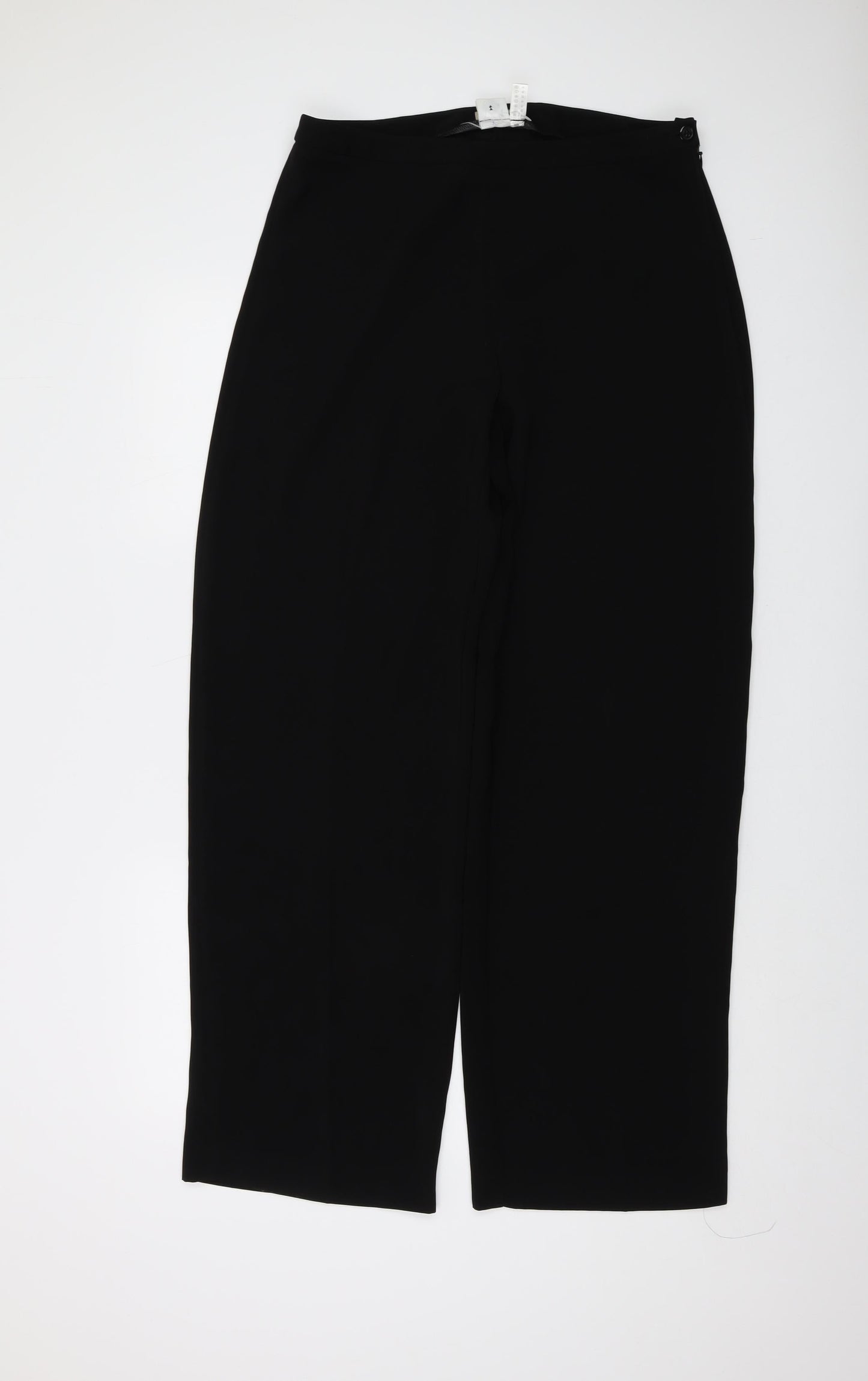 Yessica Womens Black Polyester Trousers Size 14 L31 in Regular Zip