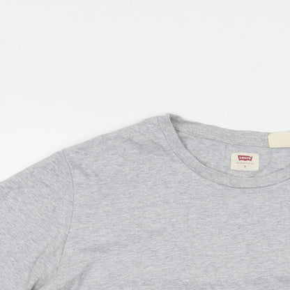 Levi's Mens Grey Cotton T-Shirt Size S Crew Neck