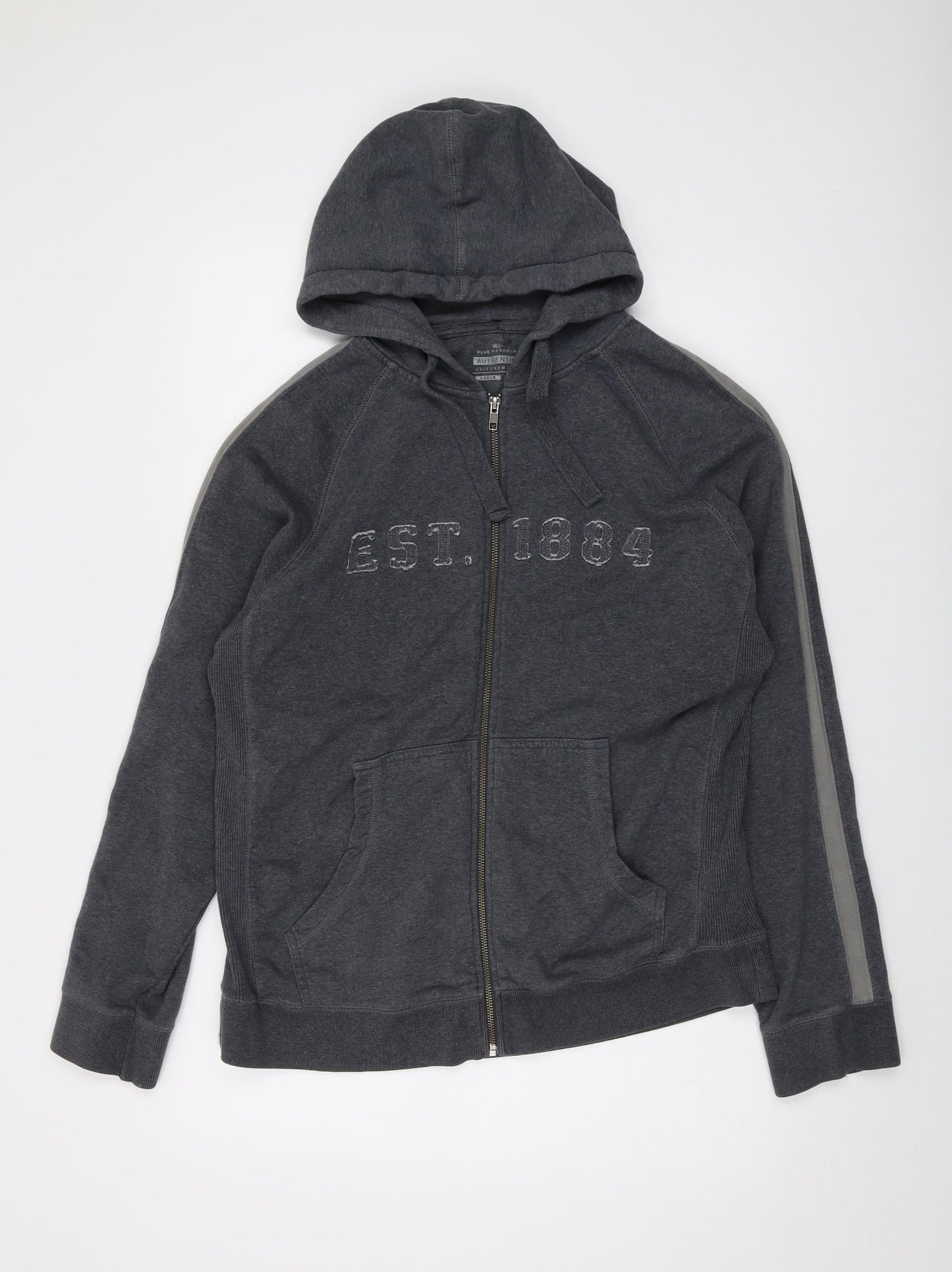 Mens UK Size L Blue Harbour Grey Full Zip Hoodie