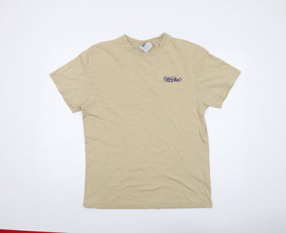 Mossimo Mens Beige Cotton T-Shirt Size M Crew Neck