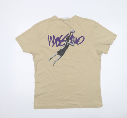 Mossimo Mens Beige Cotton T-Shirt Size M Crew Neck