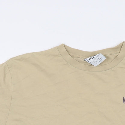 Mossimo Mens Beige Cotton T-Shirt Size M Crew Neck