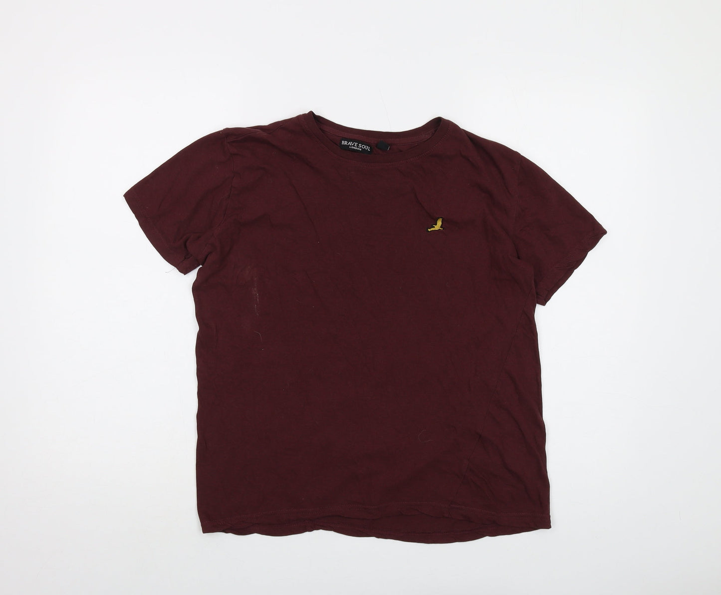 Womens UK Size S Brave Soul Red Basic T-Shirt