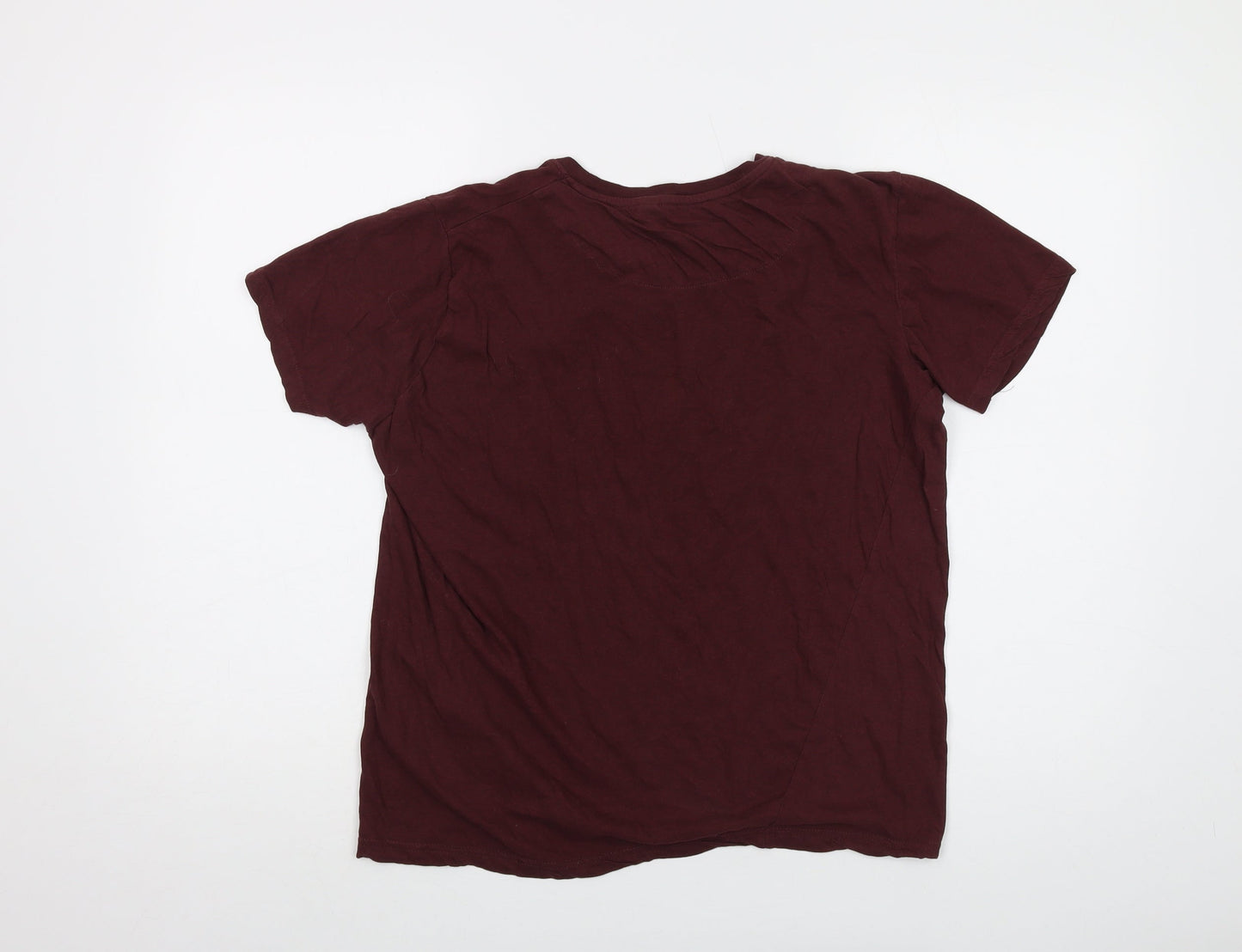 Womens UK Size S Brave Soul Red Basic T-Shirt