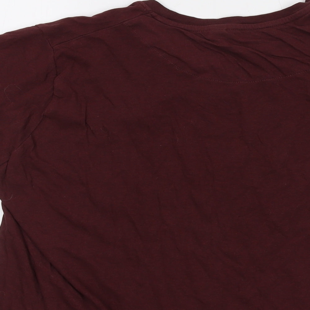 Womens UK Size S Brave Soul Red Basic T-Shirt