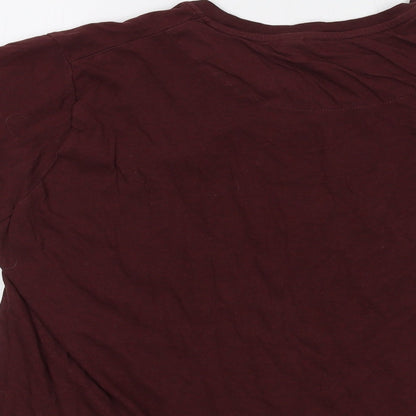 Womens UK Size S Brave Soul Red Basic T-Shirt