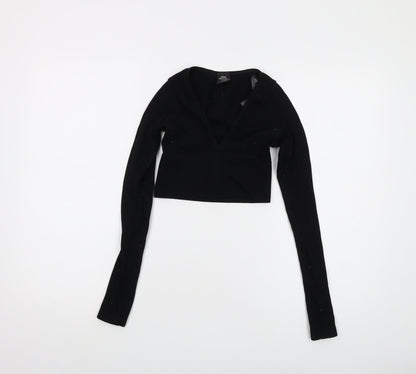 Womens UK Size XS Urban Outfitters Black Cropped T-Shirt